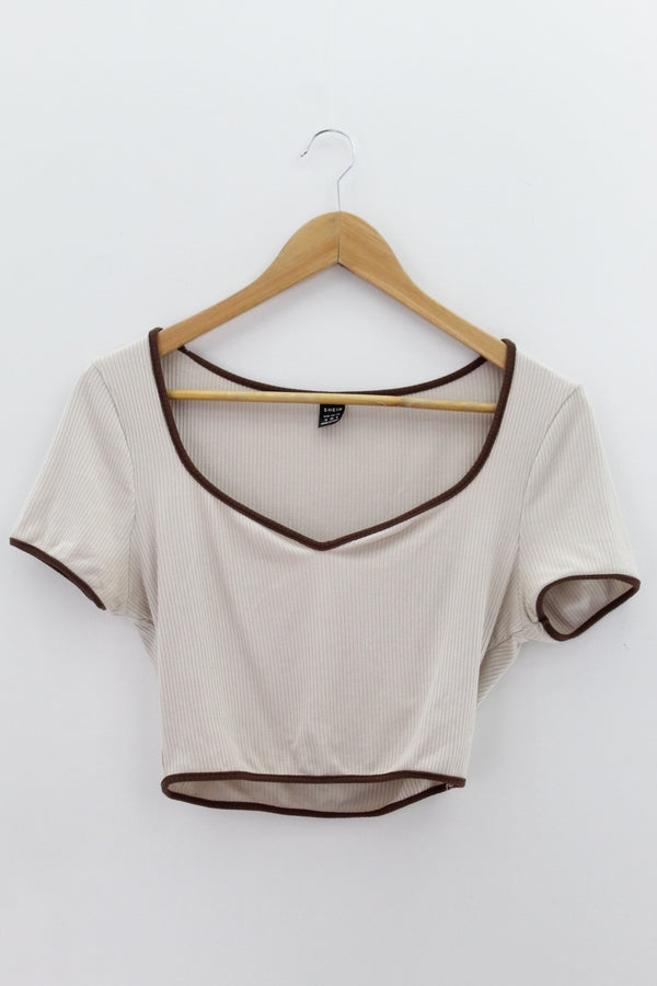 TOP Femenino BASICO CON MANGA Shein