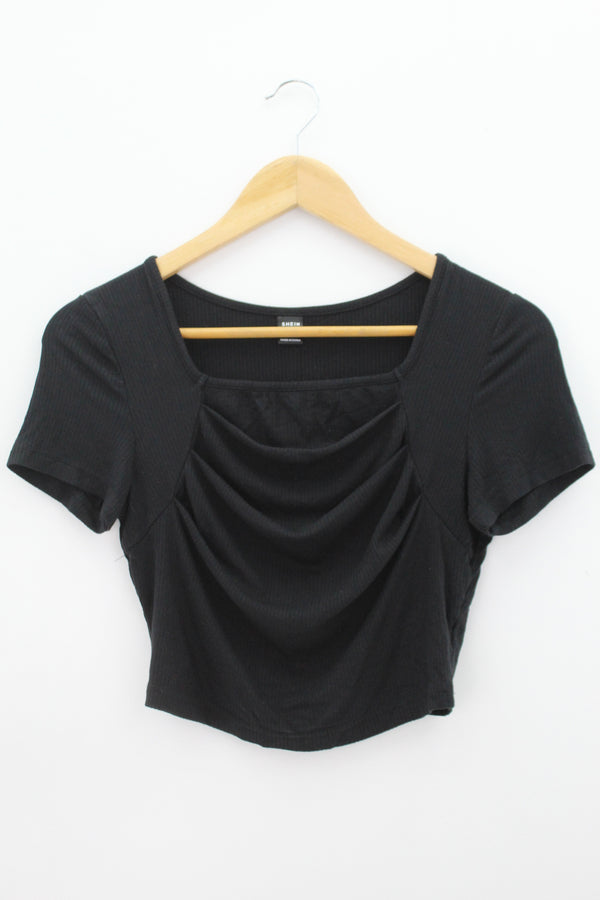 TOP Femenino BASICO CON MANGA Shein